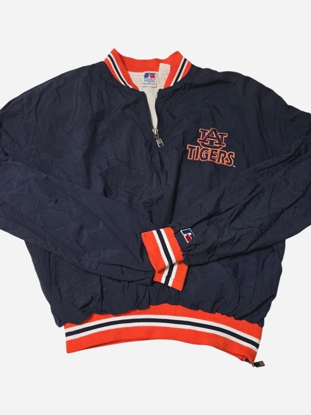 Vintage 90s Russell Athletic Auburn Tigers Nylon Track Jacket